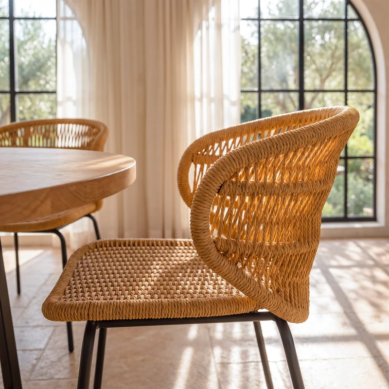 Lot de 2 chaises de jardin Lara en rotin synthétique
