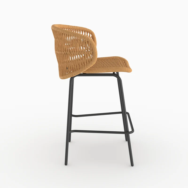 Lot de 2 chaises pour îlot central de jardin 65 cm Lara en rotin synthétique