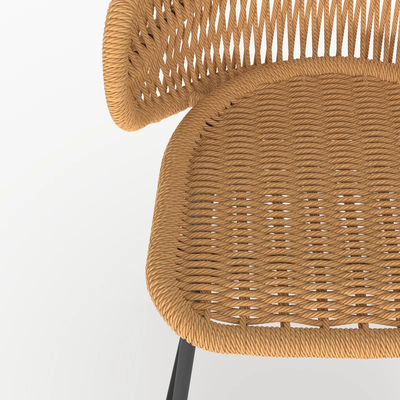 Lot de 2 chaises pour îlot central de jardin 65 cm Lara en rotin synthétique