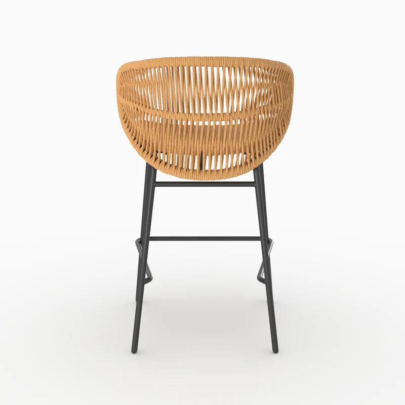 Lot de 2 chaises pour îlot central de jardin 65 cm Lara en rotin synthétique