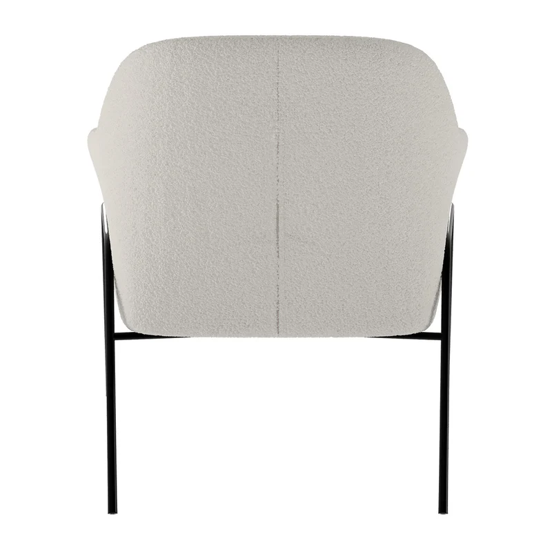 Fauteuil blanc/écru Aubin effet laine bouclette