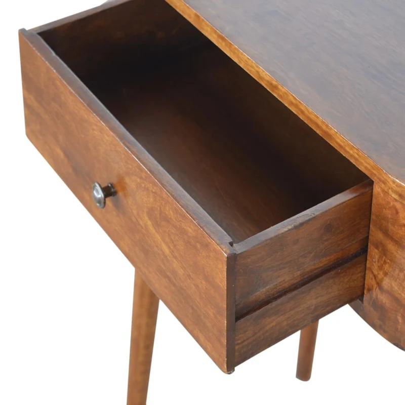 Table console ronde en châtaignier massif