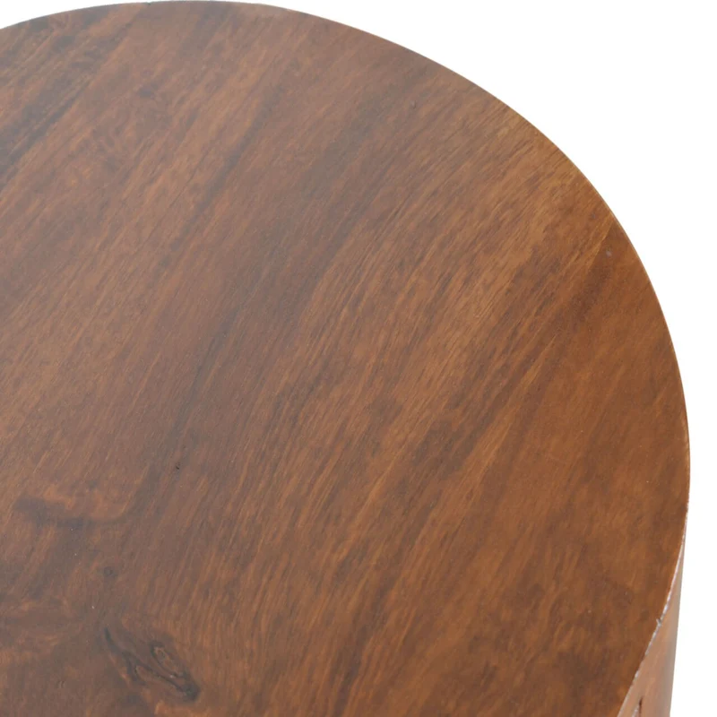 Table console ronde en châtaignier massif