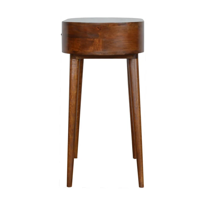 Table console ronde en châtaignier massif