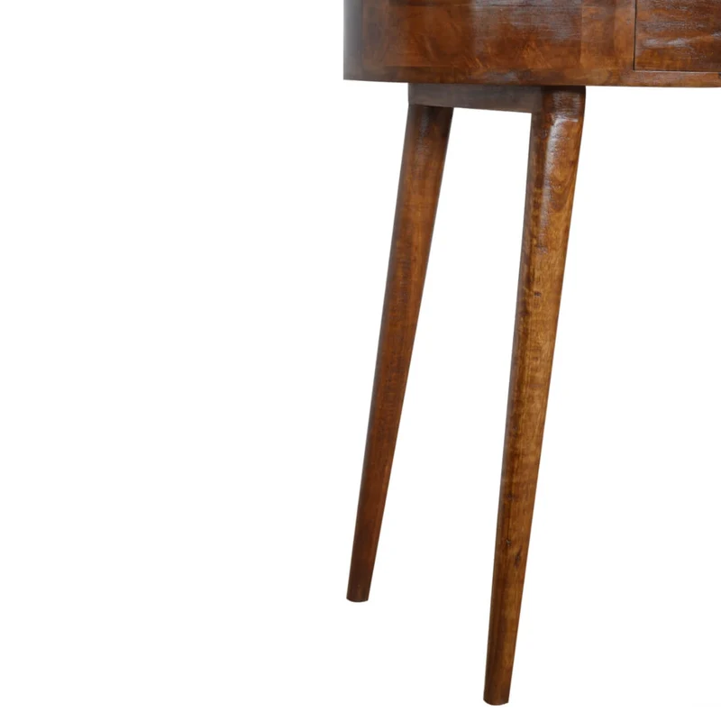 Table console ronde en châtaignier massif