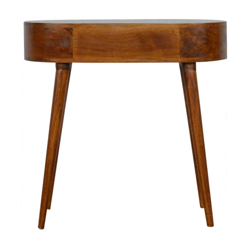 Table console ronde en châtaignier massif