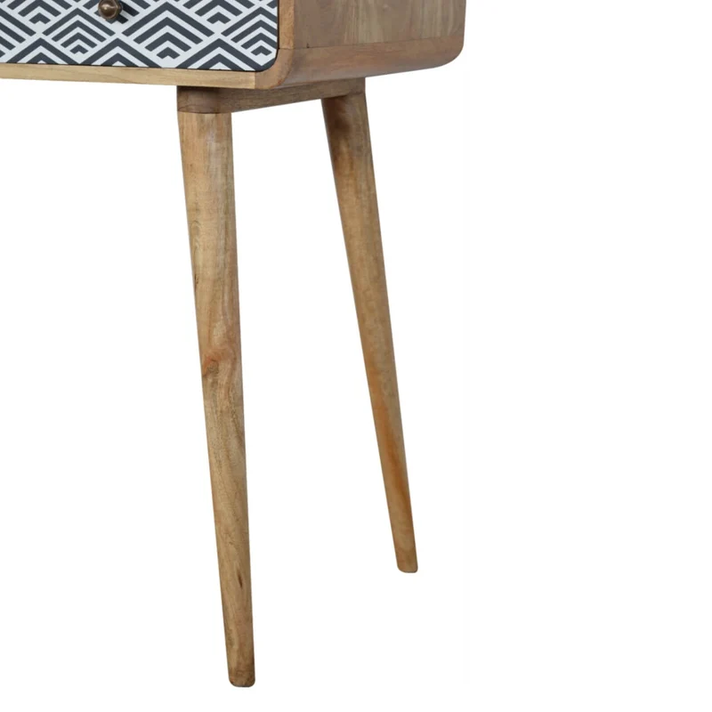 Table console à impression monochrome en bois massif