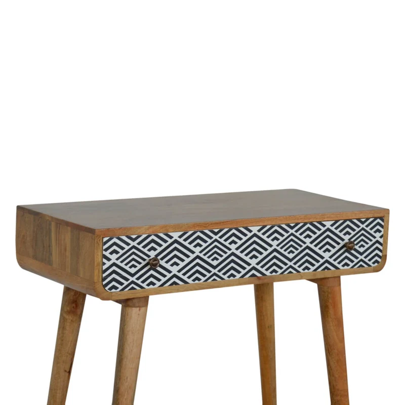 Table console à impression monochrome en bois massif