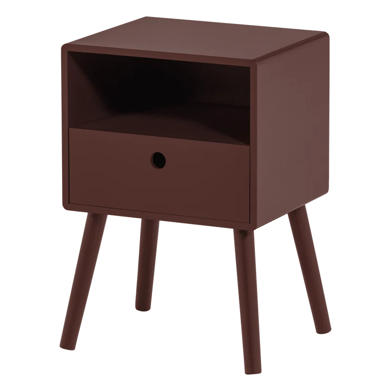 Ozzy nachtkastje mdf bordeauxrood