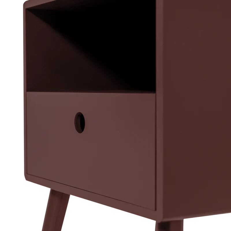Ozzy nachtkastje mdf bordeauxrood