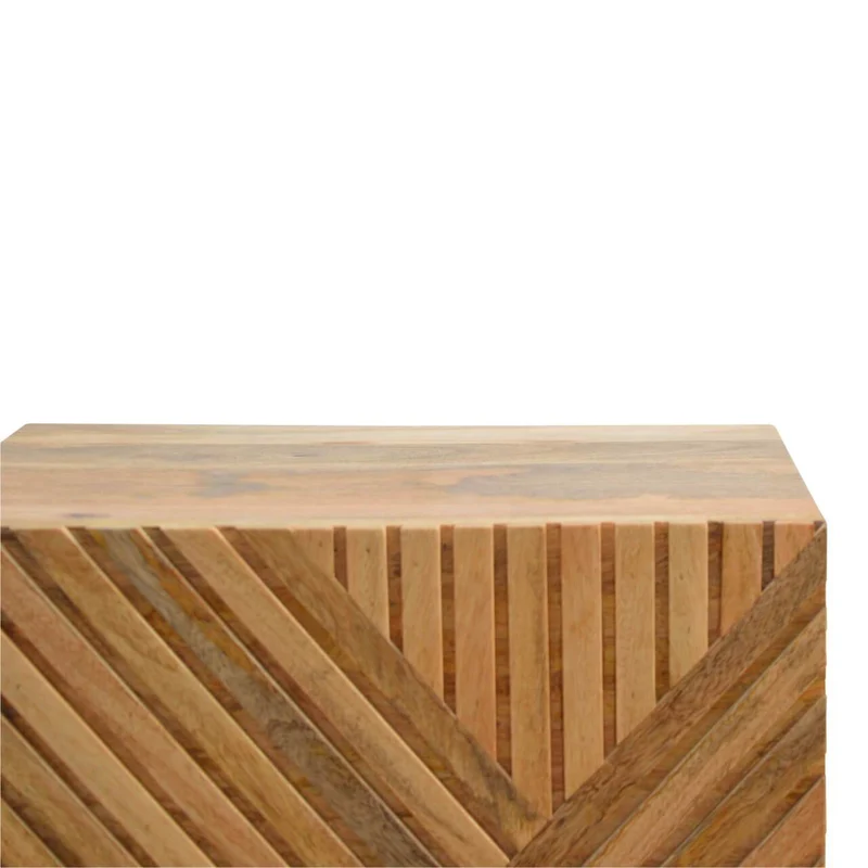 Chevet sculpté avec 2 tiroirs en bois massif