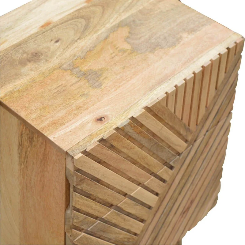 Chevet sculpté avec 2 tiroirs en bois massif