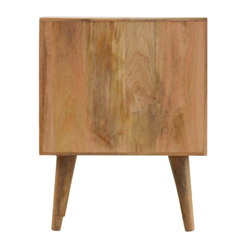 Chevet sculpté avec 2 tiroirs en bois massif