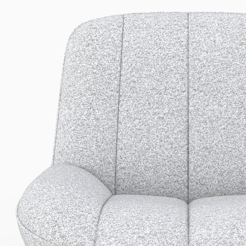 Fauteuil Elvis pivotant en tissu bouclé gris chiné