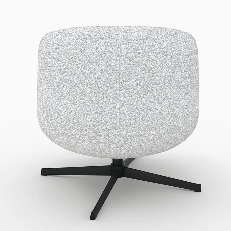 Fauteuil Elvis pivotant en tissu bouclé gris chiné