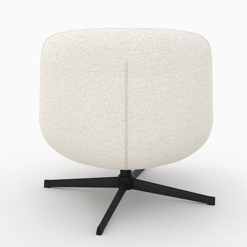 Fauteuil Elvis pivotant en tissu bouclé blanc cassé