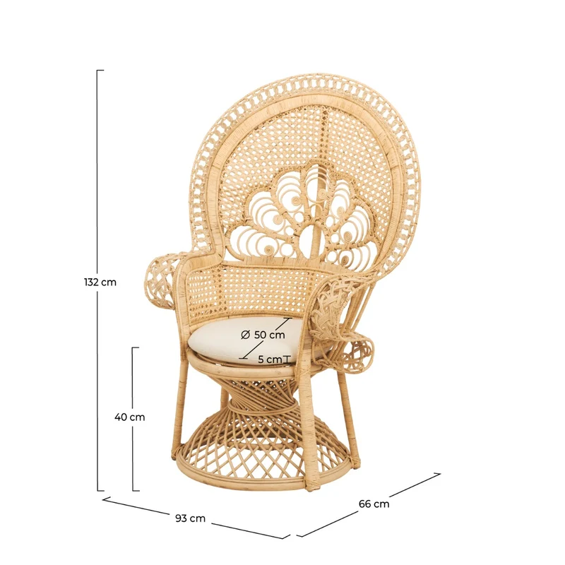 Fauteuil Eloa en rotin naturel