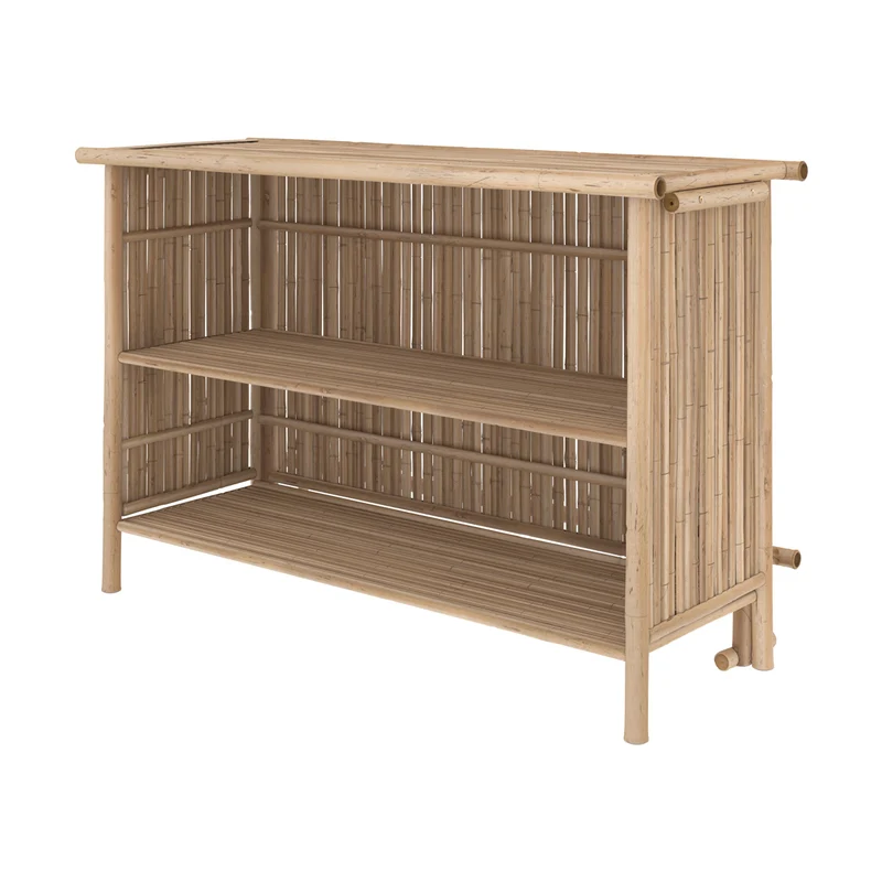 Ensemble bar et chaise de bar de jardin Vadella en bambou (lot de 2)