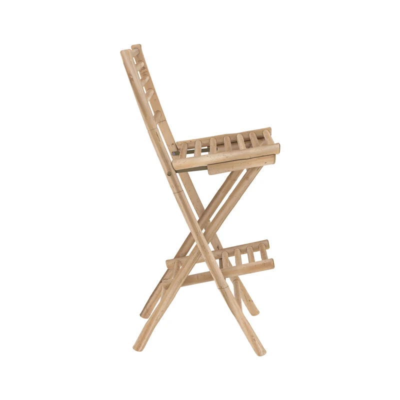 Ensemble bar et chaise de bar de jardin Vadella en bambou (lot de 2)