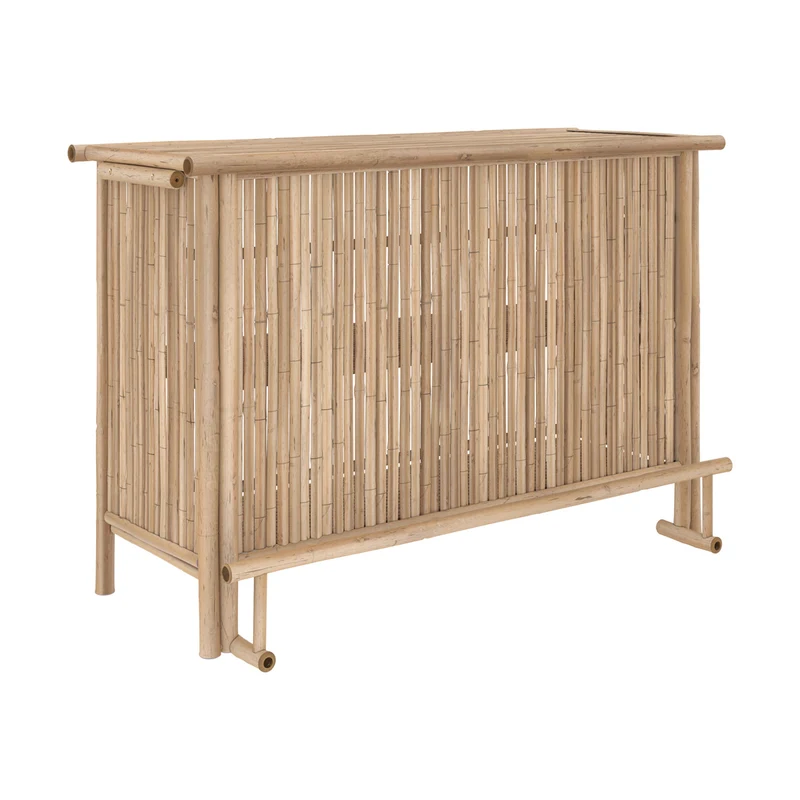 Ensemble bar et chaise de bar de jardin Vadella en bambou (lot de 2)