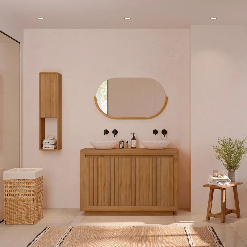 Colonne de salle de bain Kafa en bois de teck