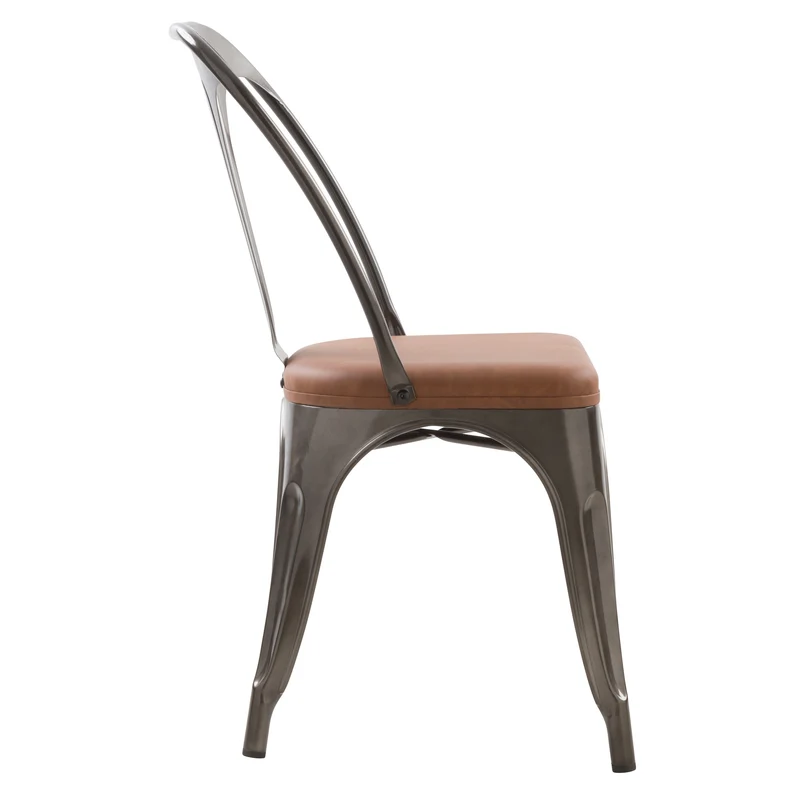 Chaise indus Charly grise et marron (lot de 2)