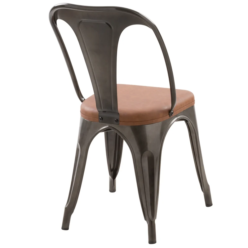 Chaise indus Charly grise et marron (lot de 2)