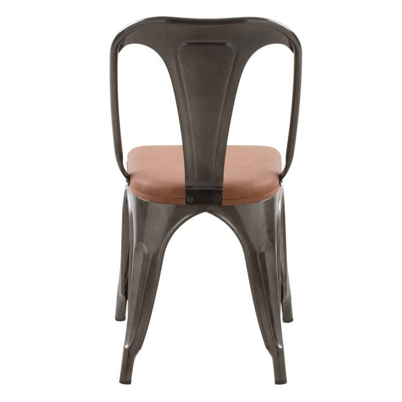 Chaise indus Charly grise et marron (lot de 2)