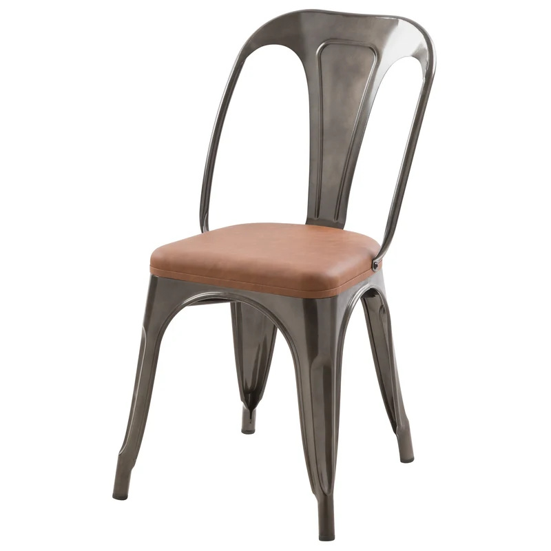 Chaise indus Charly grise et marron (lot de 2)