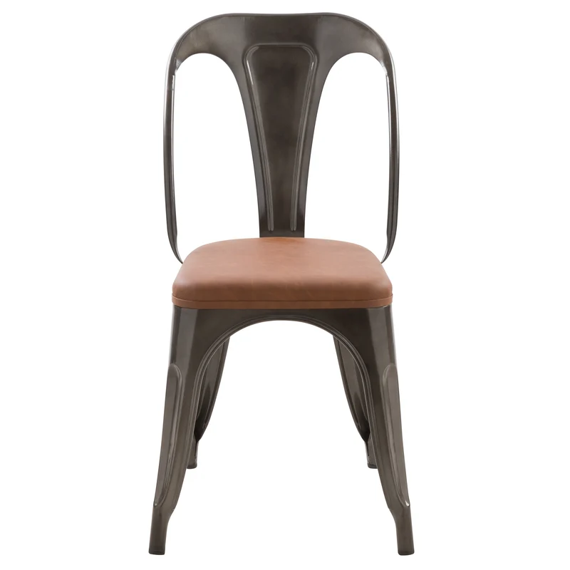 Chaise indus Charly grise et marron (lot de 2)