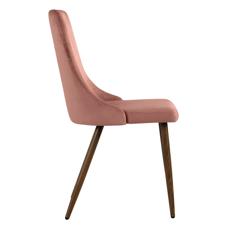 Chaise Vinni en velours rose (lot de 2)