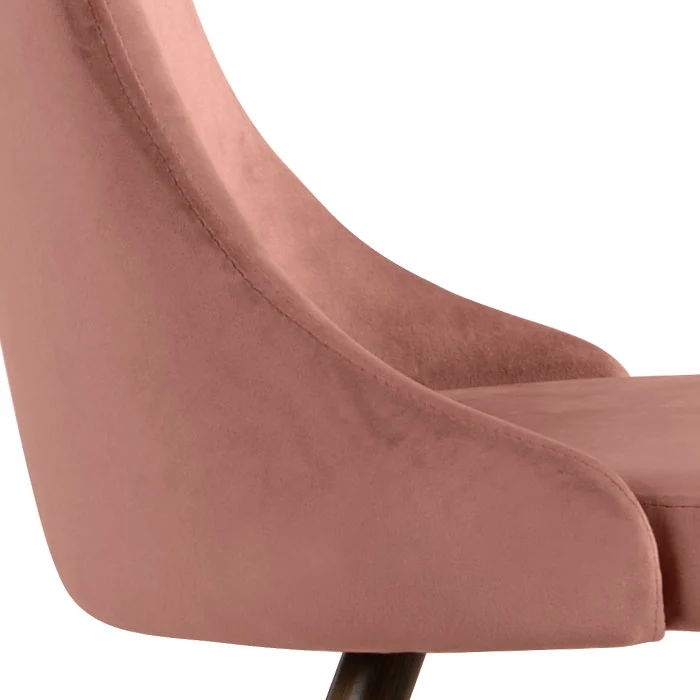 Chaise Vinni en velours rose (lot de 2)
