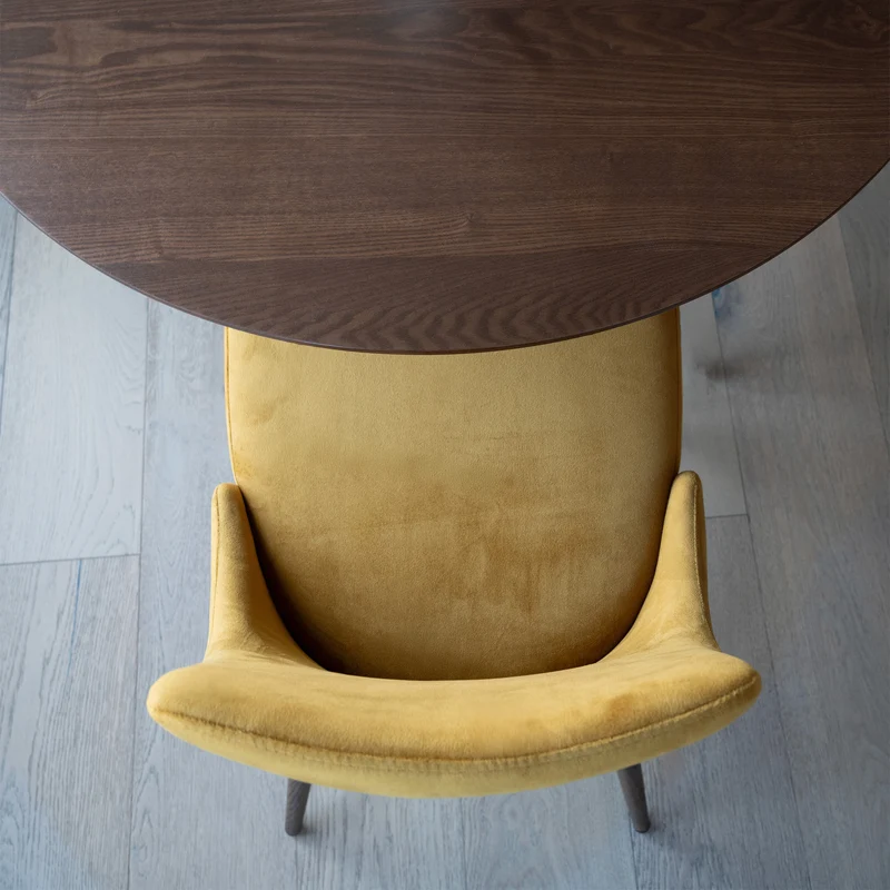 Chaise Vinni en velours jaune moutarde (lot de 2)