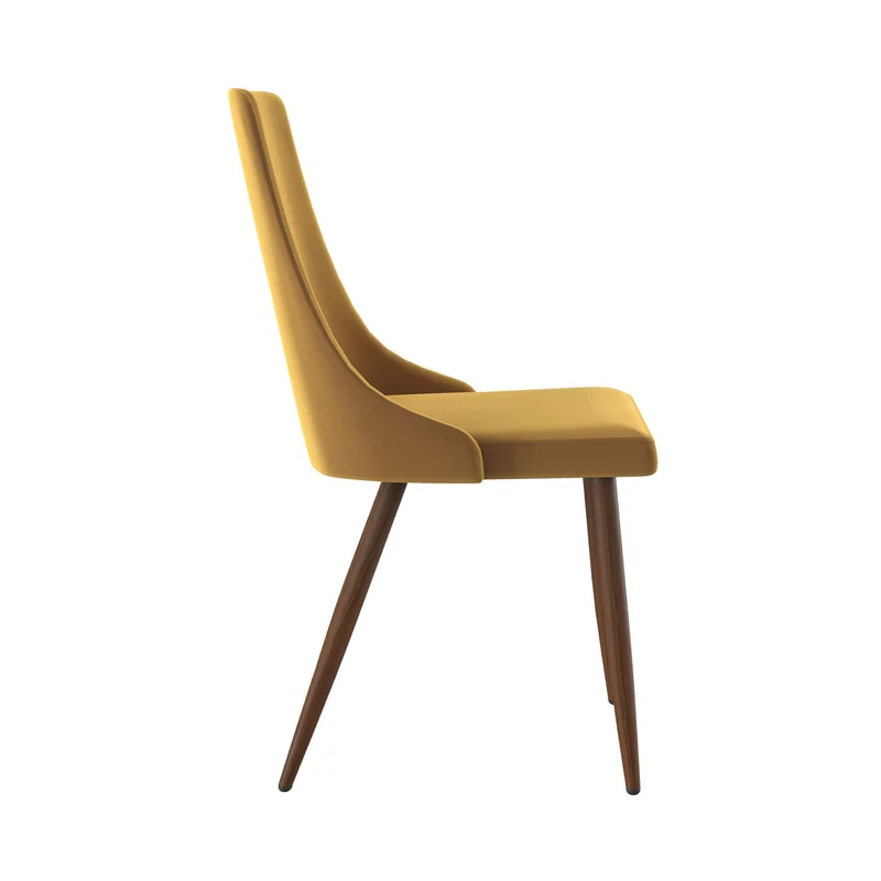 Chaise Vinni en velours jaune moutarde (lot de 2)
