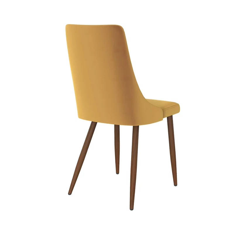 Chaise Vinni en velours jaune moutarde (lot de 2)