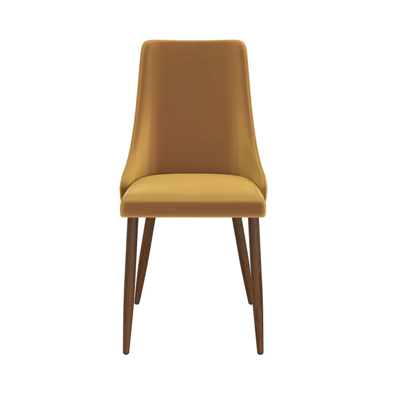 Chaise Vinni en velours jaune moutarde (lot de 2)