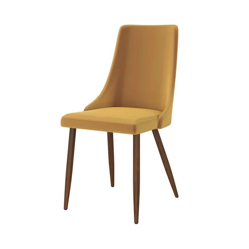 Chaise Vinni en velours jaune moutarde (lot de 2)
