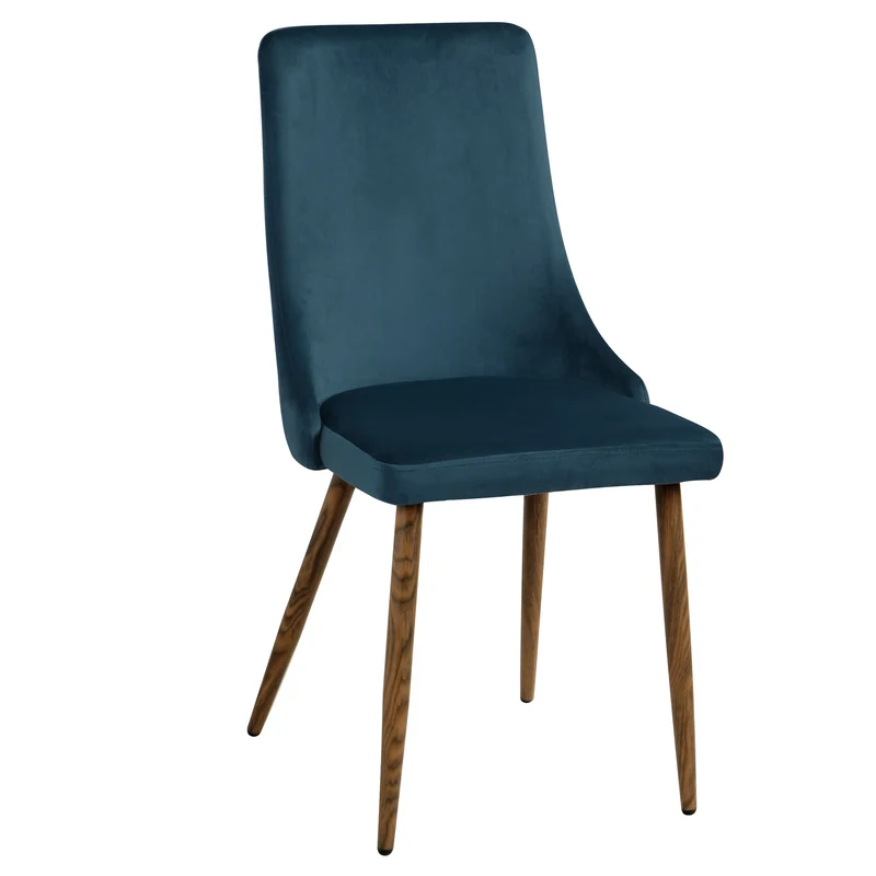 Chaise Vinni en velours bleu (lot de 2)