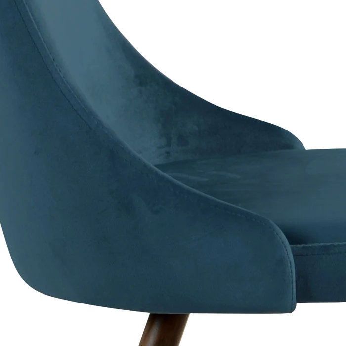 Chaise Vinni en velours bleu (lot de 2)