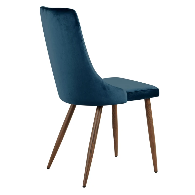 Chaise Vinni en velours bleu (lot de 2)