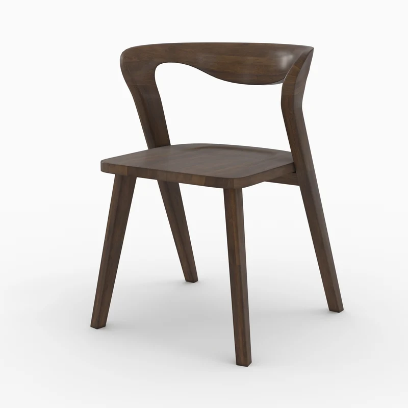 Chaise Vega en bois d'hévéa foncé