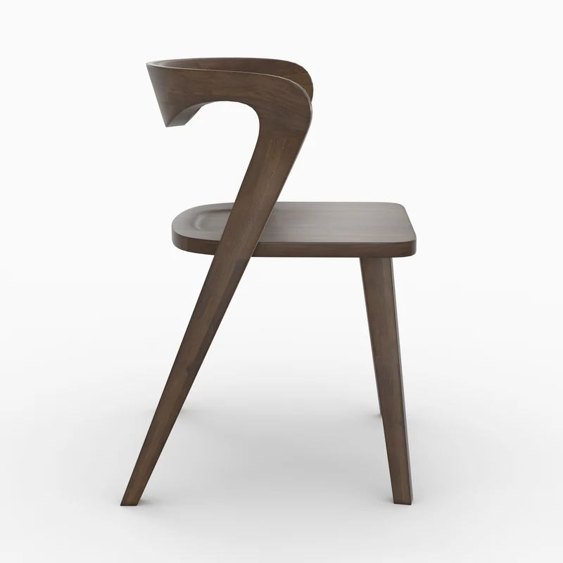 Chaise Vega en bois d'hévéa foncé