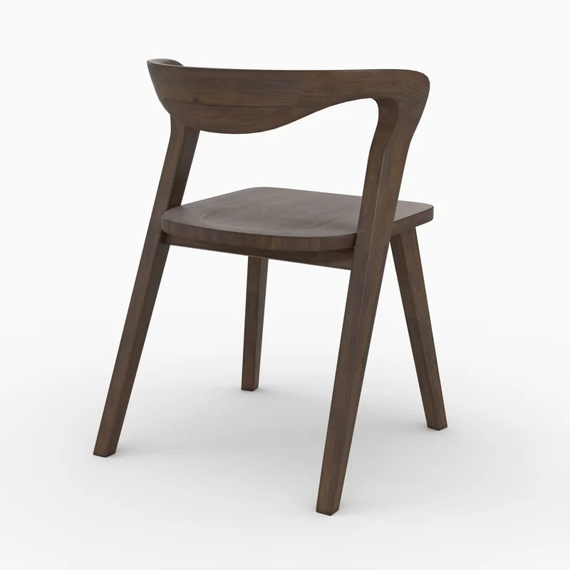 Chaise Vega en bois d'hévéa foncé
