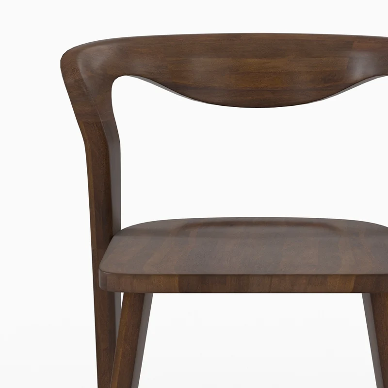 Chaise Vega en bois d'hévéa foncé