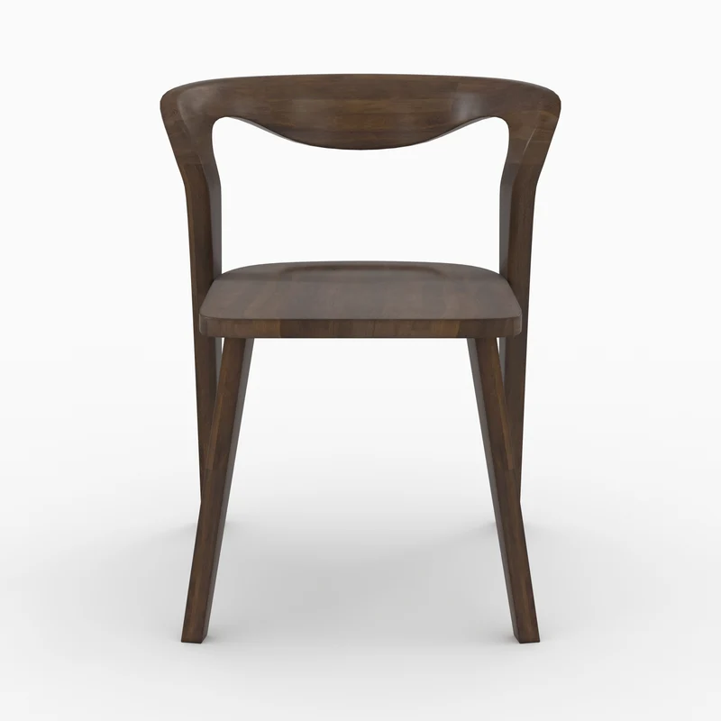 Chaise Vega en bois d'hévéa foncé