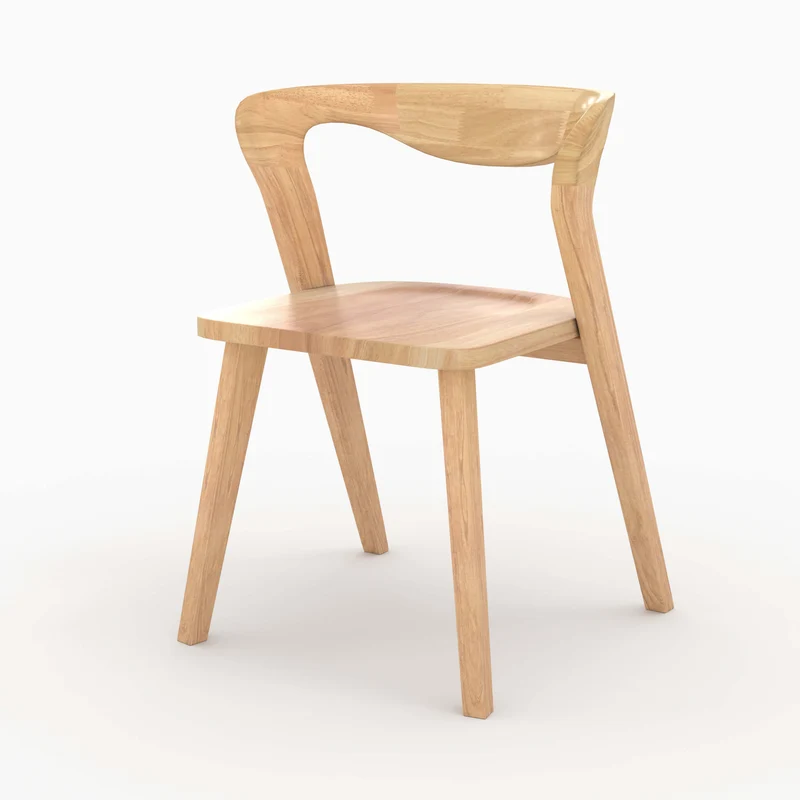 Chaise Vega en bois d'hévéa clair