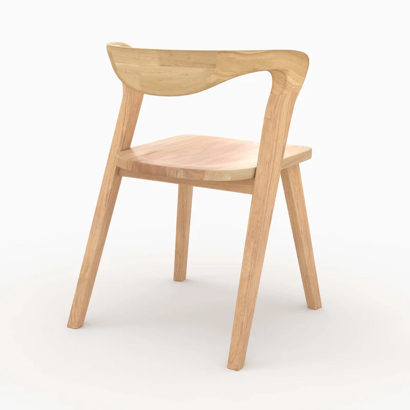 Chaise Vega en bois d'hévéa clair