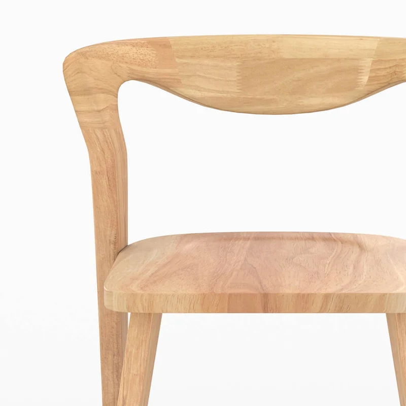 Chaise Vega en bois d'hévéa clair