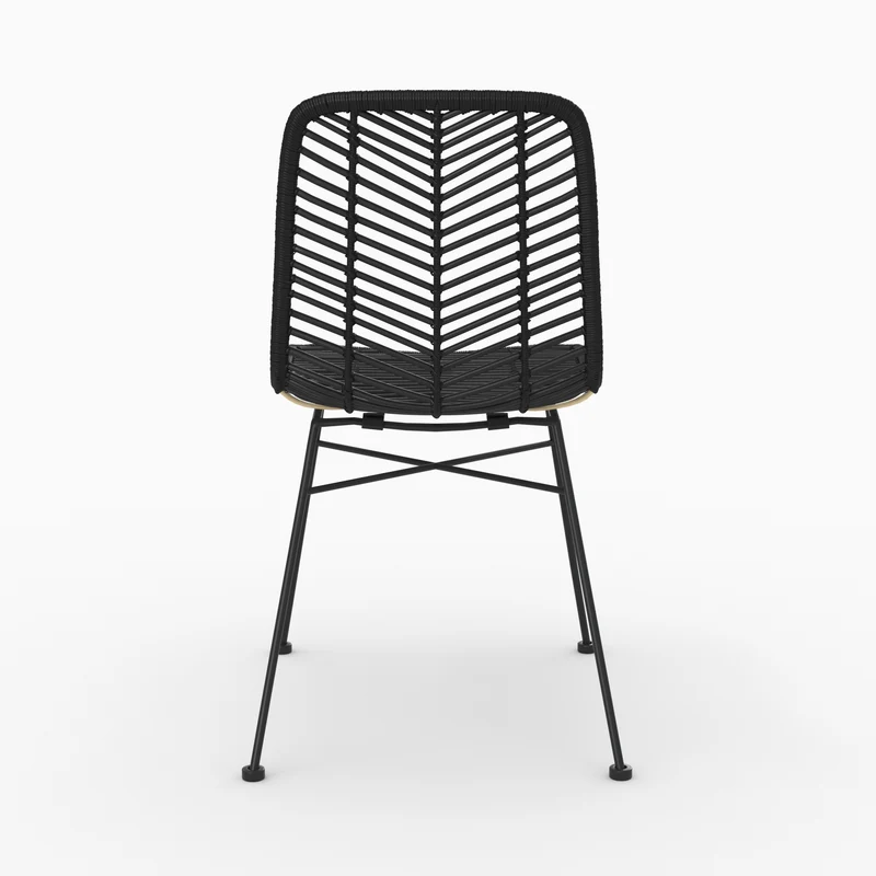 Chaise Tamara en rotin noir (lot de 2)