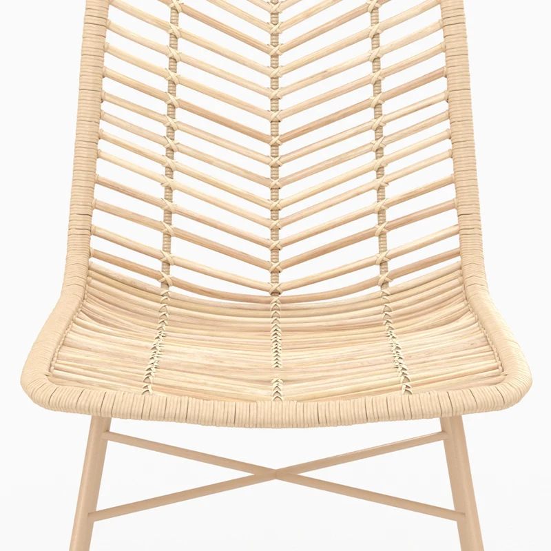 Chaise Tamara en rotin naturel pieds beiges (lot de 2)